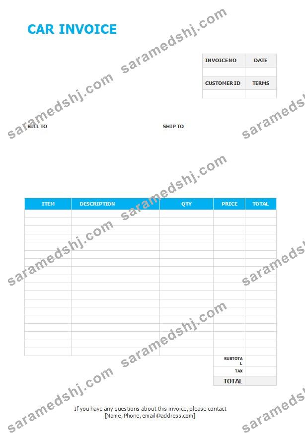 Free Car Invoice Template